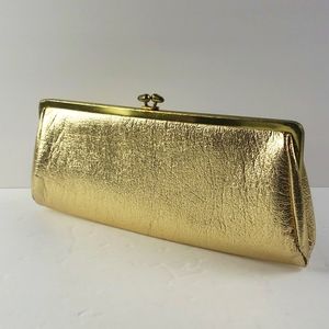 Vintage Gold Metallic Clutch purse